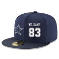 Wholesale Cheap Dallas Cowboys #83 Terrance Williams Snapback Cap NFL Player Navy Blue with White Number Stitched Hat