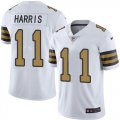 Wholesale Cheap Nike Saints #11 Deonte Harris White Men's Stitched NFL Limited Rush Jersey