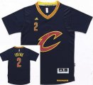 Wholesale Cheap Men's Cleveland Cavaliers #2 Kyrie Irving Revolution 30 Swingman 2015-16 New Navy Blue Short-Sleeved Jersey