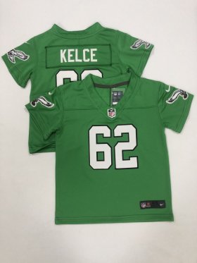 Wholesale Cheap Toddlers Philadelphia Eagles #62 Jason Kelce Green 2023 Vapor Limited Throwback Jersey