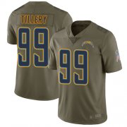 Wholesale Cheap Nike Chargers #99 Jerry Tillery Olive Men's Stitched NFL Limited 2017 Salute to Service Jersey