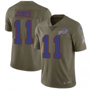 Wholesale Cheap Nike Bills #11 Zay Jones Olive Youth Stitched NFL Limited 2017 Salute to Service Jersey