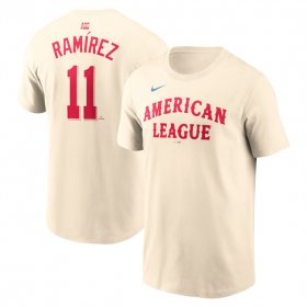 Men\'s American League #11 Jose Ramirez Cream 2024 All-Star Name & Number T-Shirt