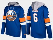 Wholesale Cheap Islanders #6 Ryan Pulock Blue Name And Number Hoodie