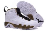 Wholesale Cheap Air Jordan 9 Statue Shoes White/Gold