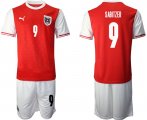 Wholesale Cheap Men 2020-2021 European Cup Austria home red 9 Soccer Jersey