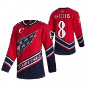 Wholesale Cheap Washington Capitals #8 Alexander Ovechkin Red Men's Adidas 2020-21 Reverse Retro Alternate NHL Jersey