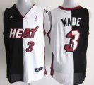 Wholesale Cheap Miami Heat #3 Dwyane Wade Revolution 30 Swingman Black/White Two Tone Jersey