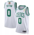 Wholesale Cheap Men's Boston Celtics #0 Jayson Tatum White 2024 Finals Champions Association Edition Stitched Baseball Jersey