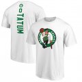 Cheap Mens Boston Celtics #0 Jayson Tatum White Name & Number T-Shirt