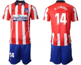 Wholesale Cheap Men 2020-2021 club Atletico Madrid home 14 red Soccer Jerseys