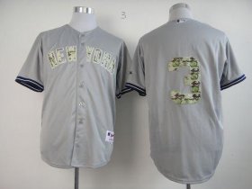 Wholesale Cheap Yankees #3 Babe Ruth Grey USMC Cool Base Stitched MLB Jersey