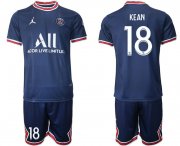 Wholesale Cheap Men 2021-2022 Club Paris Saint-Germain home blue 18 Soccer Jersey