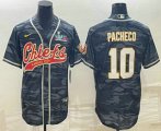 Cheap Men's Kansas City Chiefs #10 Isiah Pacheco Grey Camo With Super Bowl LVII Patch Cool Base Stitched Baseball Jersey