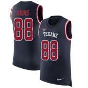 Wholesale Cheap Nike Texans #88 Jordan Akins Navy Blue Team Color Men's Stitched NFL Limited Rush Tank Top Jersey