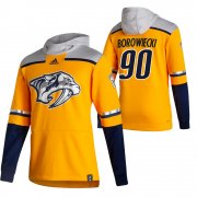 Wholesale Cheap Nashville Predators #90 Mark Borowiecki Adidas Reverse Retro Pullover Hoodie Gold