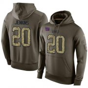 Wholesale Cheap NFL Men's Nike New York Giants #20 Janoris Jenkins Stitched Green Olive Salute To Service KO Performance Hoodie