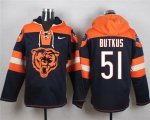 Wholesale Cheap Nike Bears #51 Dick Butkus Navy Blue Player Pullover NFL Hoodie