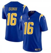 Cheap Men's Los Angeles Chargers #16 Casey Bauman Royal 2024 Vapor Limited Football Stitched Jersey