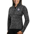 Wholesale Cheap Winnipeg Jets Antigua Women's Fortune 1/2-Zip Pullover Sweater Charcoal