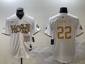 Men\'s New Orleans Saints #22 Rashid Shaheed White Cool Base Stitched Baseball Jerseys