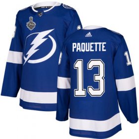 Wholesale Cheap Adidas Lightning #13 Cedric Paquette Blue Home Authentic 2020 Stanley Cup Final Stitched NHL Jersey