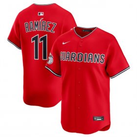 Cheap Men\'s Cleveland Guardians #11 Jose Ramirez Red Alternate Limited Stitched Baseball Jersey