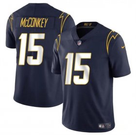 Cheap Youth Los Angeles Chargers #15 Ladd McConkey Navy 2024 Draft Vapor Limited Football Stitched Jersey