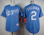 Wholesale Cheap Royals #2 Alcides Escobar Light Blue Alternate 1 Cool Base Stitched MLB Jersey