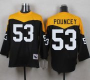 Wholesale Cheap Mitchell And Ness 1967 Steelers #53 Maurkice Pouncey Black/Yelllow Throwback Men's Stitched NFL Jersey