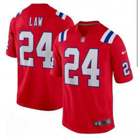 Cheap Mens New England Patriots #24 Ty Law Nike Red Alternate Vapor Limited Jersey