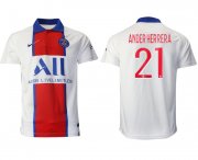 Wholesale Cheap Men 2020-2021 club Paris Saint-Germain away aaa version 21 white Soccer Jerseys