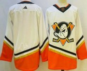 Cheap Men's Anaheim Ducks Blank White 2022 Reverse Retro Authentic Jersey