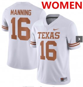 Cheap Women\'s Texas Longhorns #16 Arch Manning White Stitched Jersey