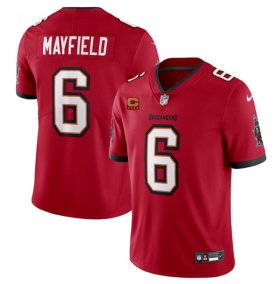 Men\'s Tampa Bay Buccaneers #6 Baker Mayfield Red 2024 With 4-Star C Patch Vapor Limited Football Stitched Jersey