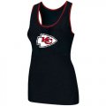 Wholesale Cheap Women's Nike Kansas City Chiefs Big Logo Tri-Blend Racerback Stretch Tank Top Black