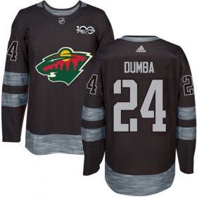 Wholesale Cheap Adidas Wild #24 Matt Dumba Black 1917-2017 100th Anniversary Stitched NHL Jersey