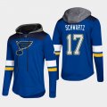 Wholesale Cheap Blues #17 Jaden Schwartz Blue 2018 Pullover Platinum Hoodie