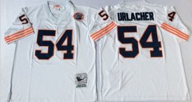 Wholesale Cheap Mitchell&Ness Bears #54 Brian Urlacher White Big No. Throwback Stitched NFL Jersey