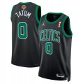 Wholesale Cheap Men's Boston Celtics #0 Jayson Tatum Black 2024 Finals Champions Statement Edition Stitched Baseball Jersey