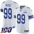 Wholesale Cheap Nike Cowboys #99 Antwaun Woods White Men's Stitched With Established In 1960 Patch NFL 100th Season Vapor Untouchable Limited Jersey