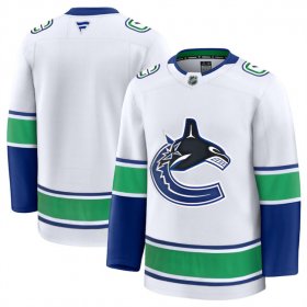 Men\'s Vancouver Canucks Blank White 2024-25 Away Stitched Hockey Jersey