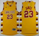 Wholesale Cheap Men's Cleveland Cavaliers #23 LeBron James Revolution 30 Swingman 2015-16 Gold Jersey