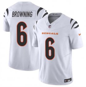 Cheap Men\'s Cincinnati Bengals #6 Jake Browning White 2023 F.U.S.E. Vapor Untouchable Limited Football Stitched Jersey