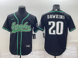 Wholesale Cheap Men's Philadelphia Eagles #20 Brian Dawkins Black Stitched Cool Base Nike Baseball Jersey