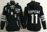 Wholesale Cheap Los Angeles Kings #11 Anze Kopitar Black Women's Old Time Heidi NHL Hoodie