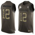 Wholesale Cheap Nike Steelers #12 Terry Bradshaw Green Men's Stitched NFL Limited Salute To Service Tank Top Jersey