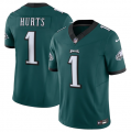 Wholesale Cheap Men's Philadelphia Eagles #1 Jalen Hurts Green 2023 F.U.S.E. Vapor Untouchable Limited Stitched Football Jersey