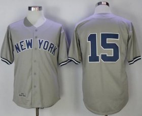 Wholesale Cheap Mitchell And Ness 1978 Yankees #15 Thurman Munson Grey Throwback Stitched MLB Jersey