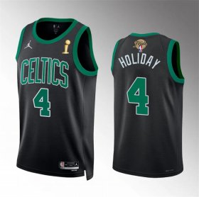 Wholesale Cheap Men\'s Boston Celtics #4 Jrue Holiday Black 2024 Finals Champions Statement Edition Stitched Basketball Jersey